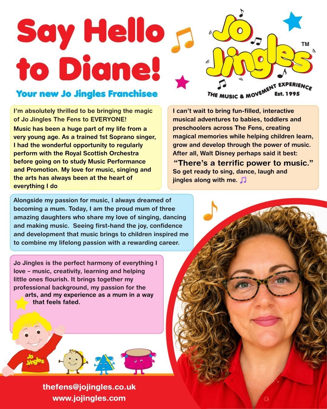 Jo Jingles The Fens with local franchisee Diane Dalton