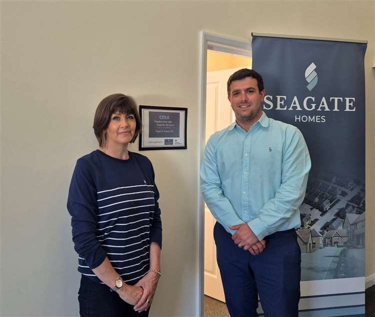 Tracey with Adam from Seagate Homes, headline sponsor of Project St Thomas