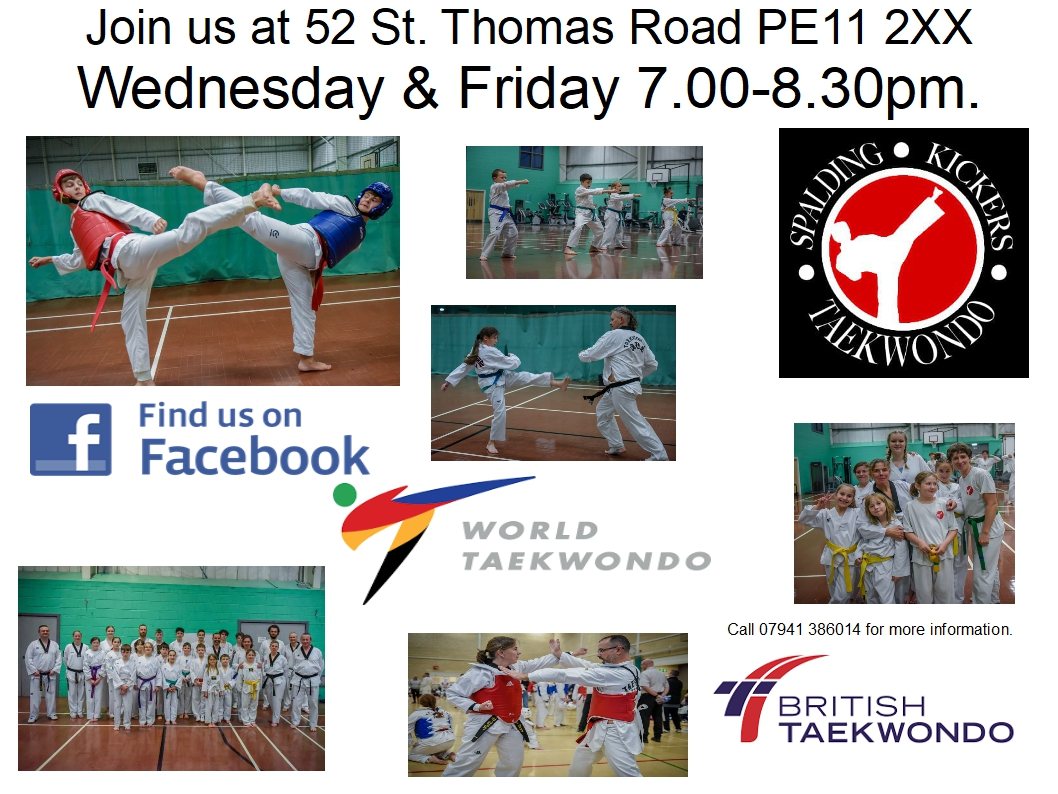 Spalding Kickers Taekwondo information poster